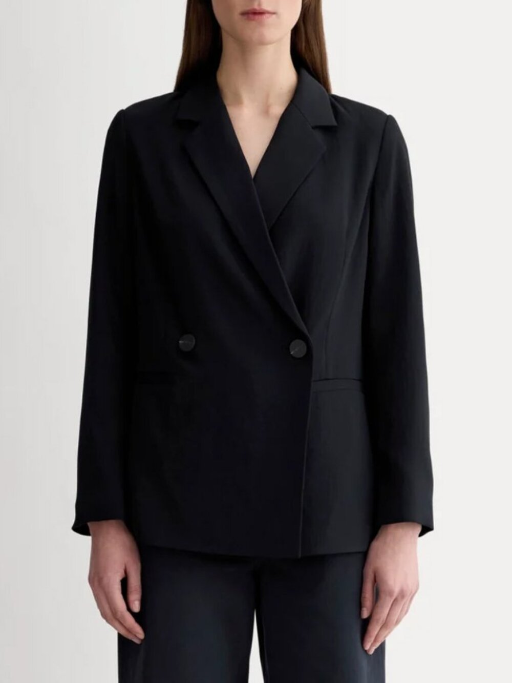 Everlane Drapey Blazer Relaxed Fit Double Breasted Corporate Dark Academia XL